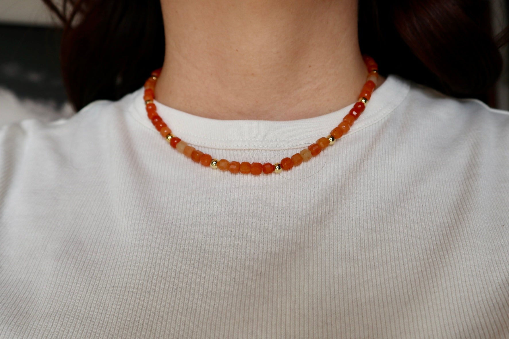 Solara – Orange Aventurine Gemstone Necklace