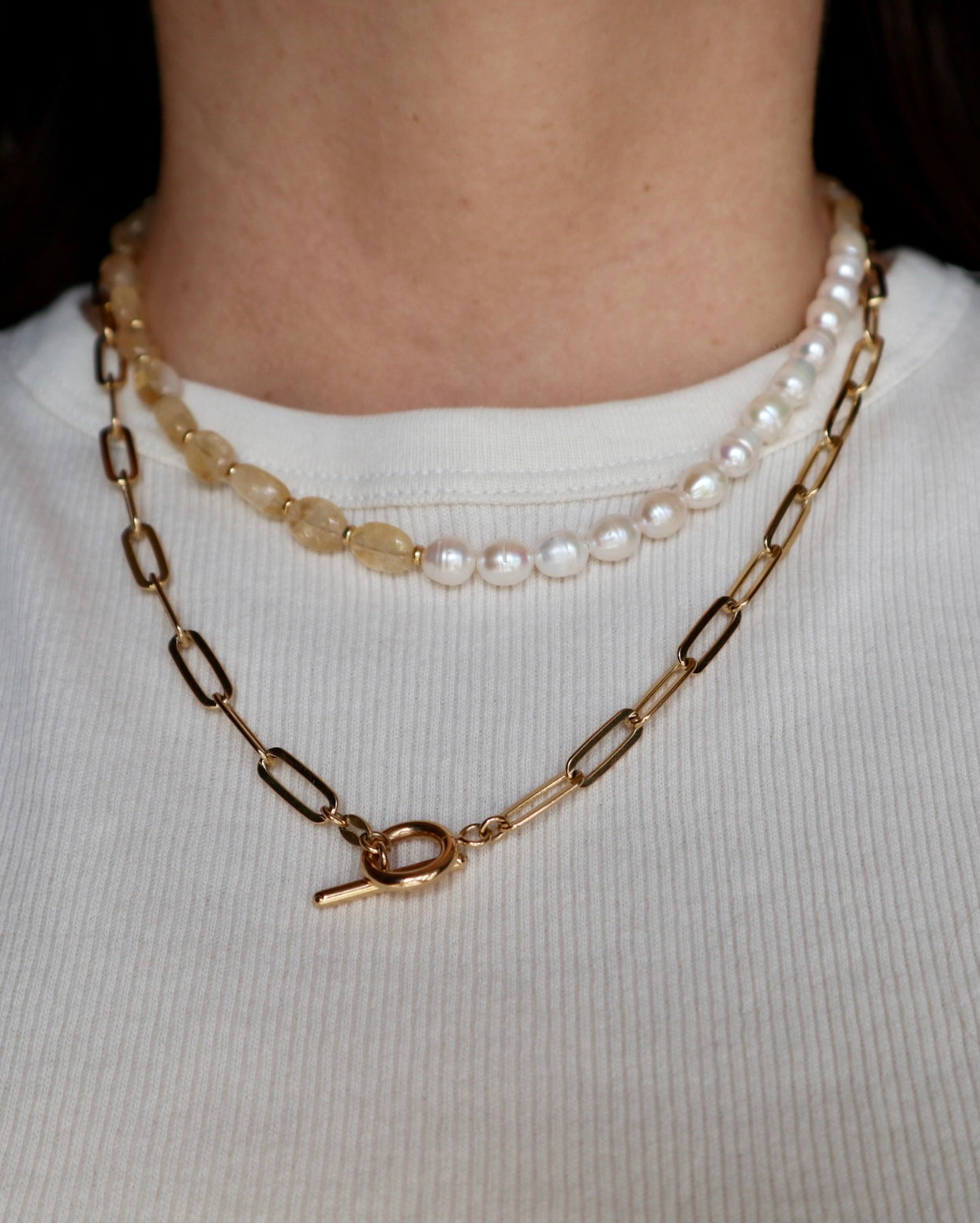 Dawn – Citrine & Pearl Necklace