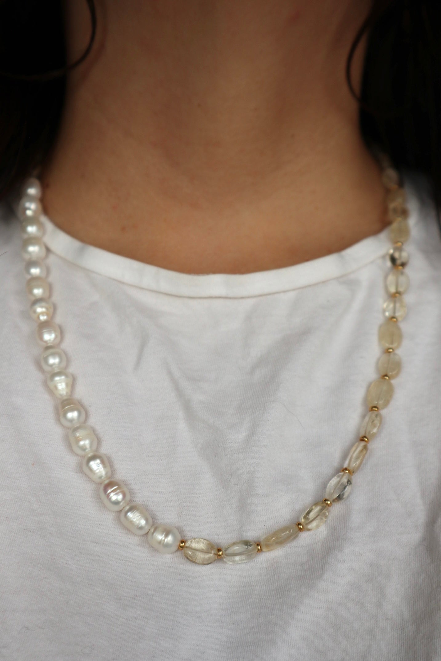 Dawn – Citrine & Pearl Necklace