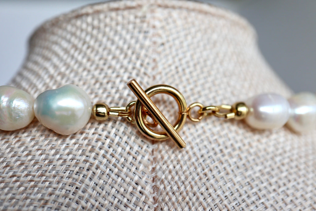 Azurea Blush – Strawberry Quartz & Pearl Necklace