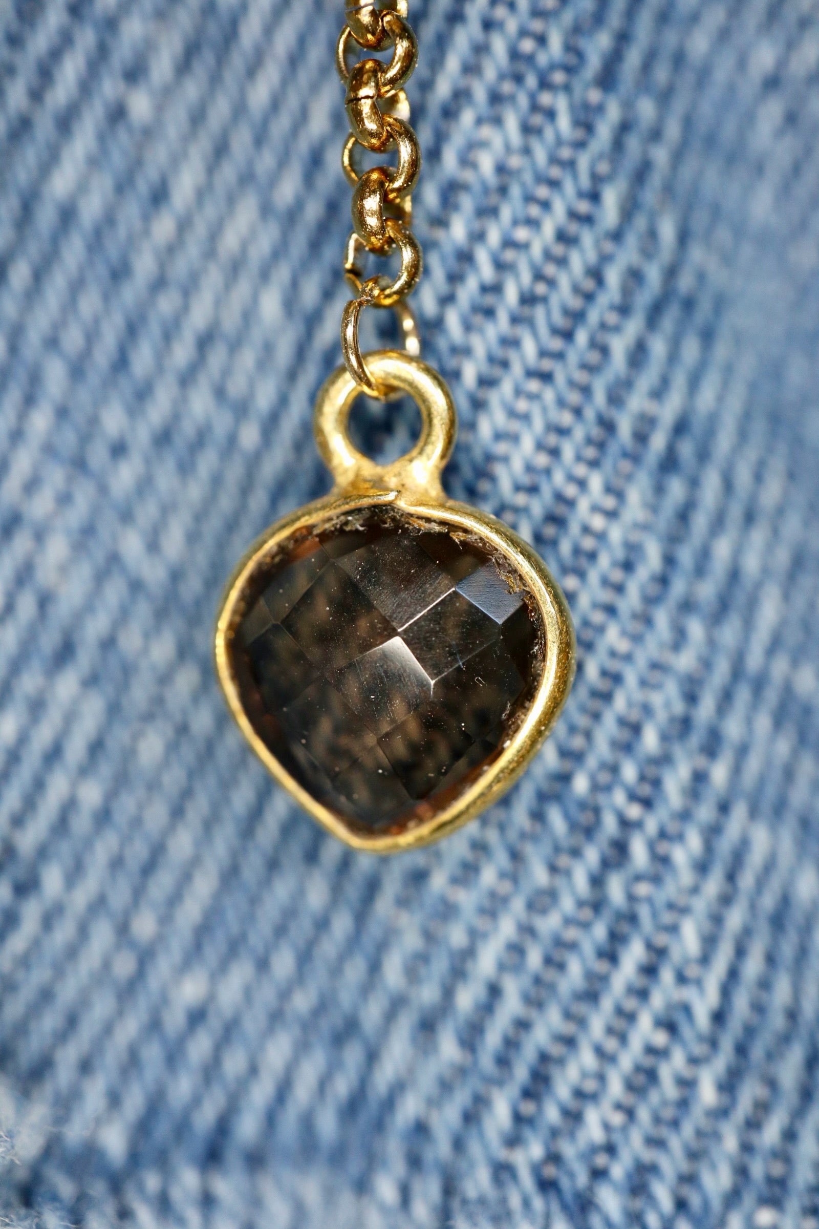 Orvane – Smoky Quartz & Snake Charm Pin Brooch