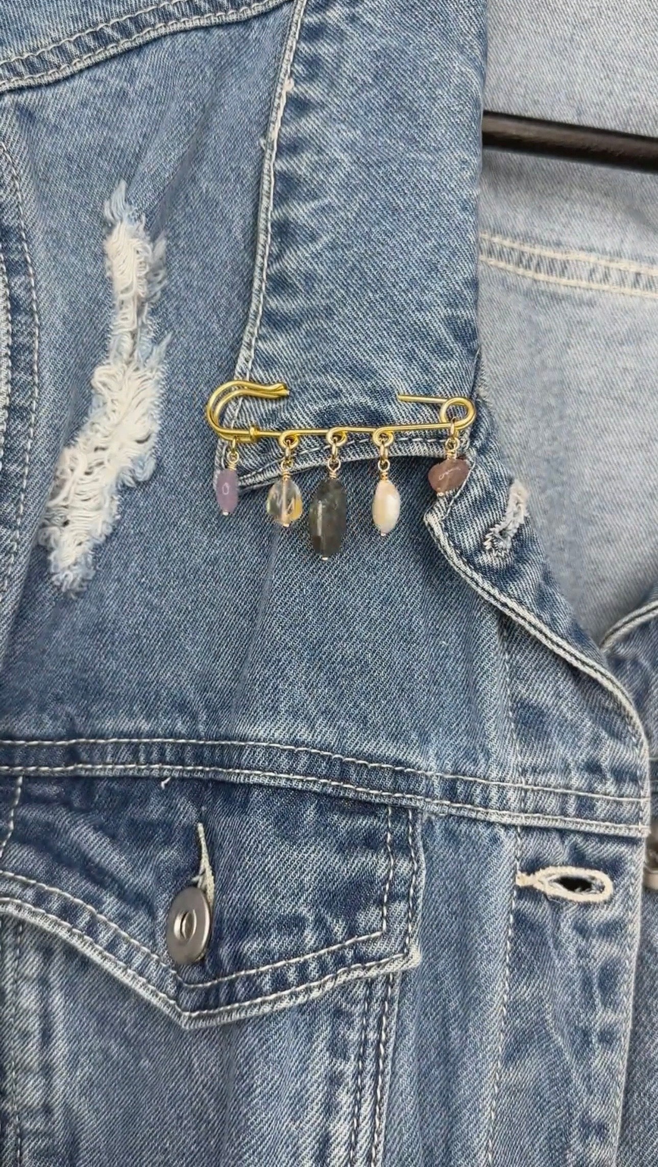 Amorine Mixed Gemstone Brooch by Auréád Designs