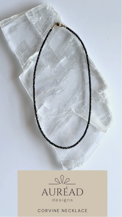 Corvine – Faceted Black Spinel Necklace